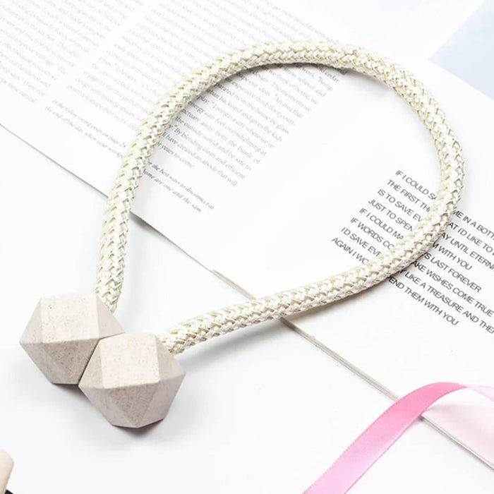 Non-Magnetic Curtain Tiebacks: Decorative Pearl Design (2 Pc, Plastic)
