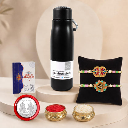 Designer Elegant Multicolor Floral & Flower Rakhi Combo for Bhai | Pack of 6