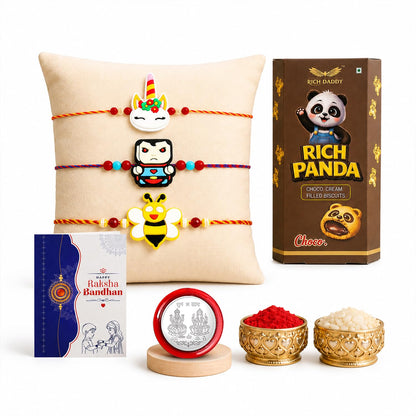 Kiwi Rakhi for Brother with Biscuit 60gm - Raksha Bandhan Gift Set, Pack of 7