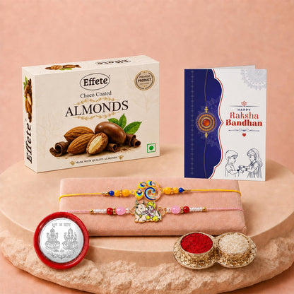 Krishna, Bird Rakhi Combo - Raksha Bandhan Gift with Choco Almonds 32gm, Pack of 6