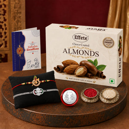 Feather Rakhi for Brother with Chocolate 32gm - Rakshabandhan Gift Set, Pack of 6
