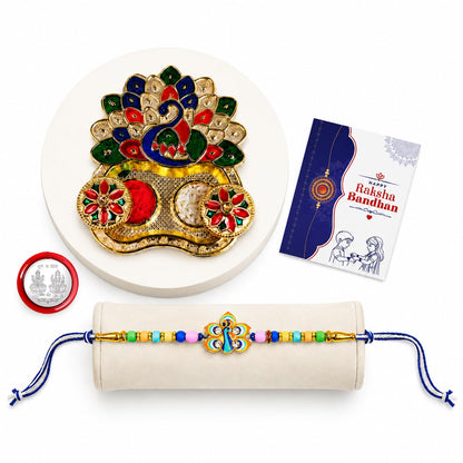 Peacock Multicolor Rakhi for Brother & Bhaiya with Peacock Shape | Pack of 5