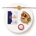 Round Multicolor Rakhi for Brother & Bhaiya with Leaf Shape Pooja | Pack of 5