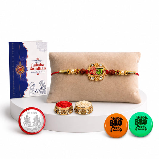 Veera Multicolor Rakhi for Brother & Bhaiya with Decorative Magnets | Pack of 5