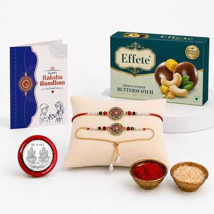 Rakhi for Brother with Butter Scotch 32gm - Raksha Bandhan Gift, Pack of 5