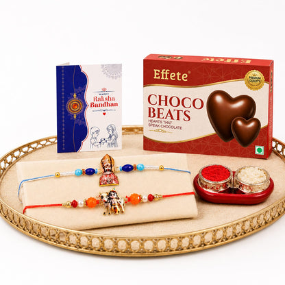 Khatu Shyam Rakhi Combo - Raksha Bandhan Gift with Choco Beats 32gm, Pack of 6 for Bhaiya
