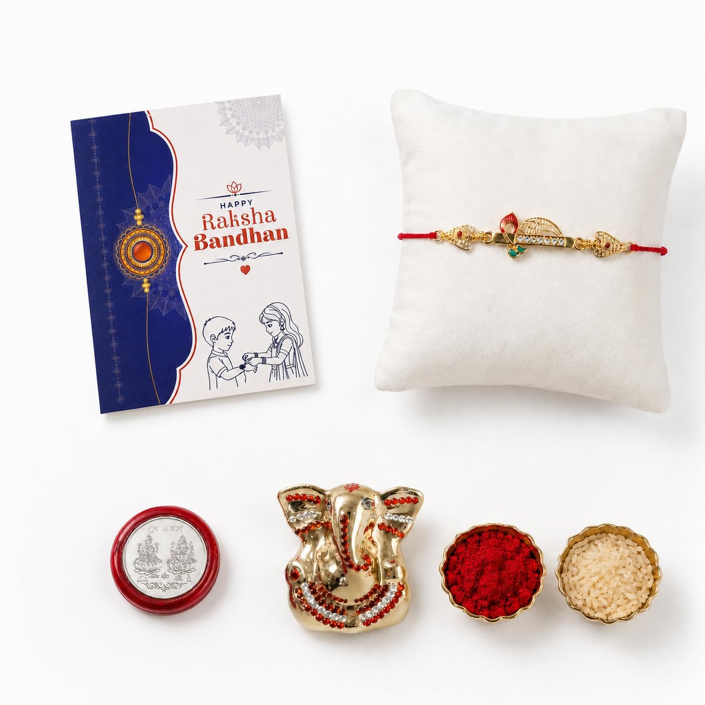 Rakhi for Brother – Raksha Bandhan Gift Combo with Elegant Design Rakhi, Ganesh