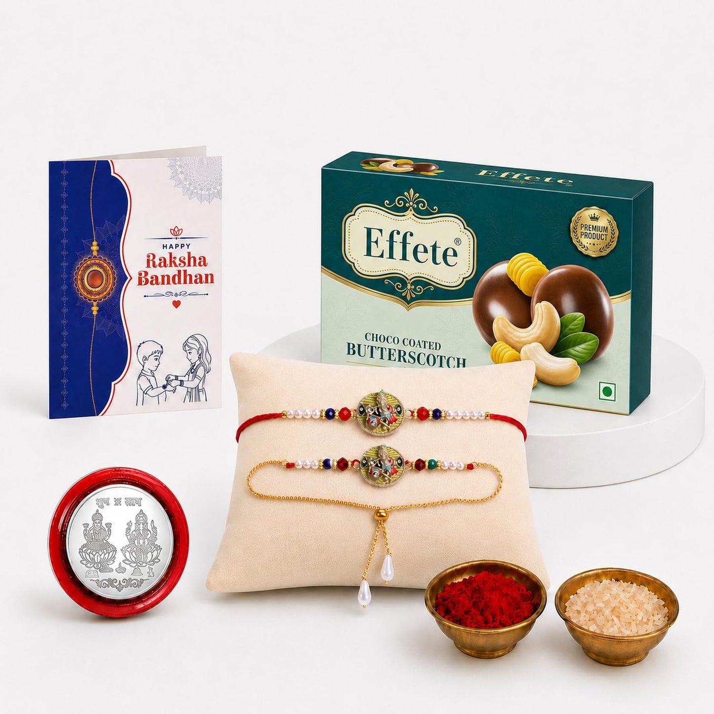 Rakhi for Brother with Chocolate 32gm - Rakshabandhan Gift Set, Pack of 5