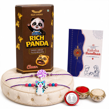 Rakhi for Brother with Biscuit 60gm - Raksha Bandhan Gift Set, Pack of 6