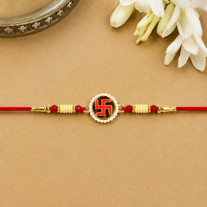 Satvik Rakhi for Brother with Choco Almonds 32gm, Roli Chawal & Card, Pack of 5