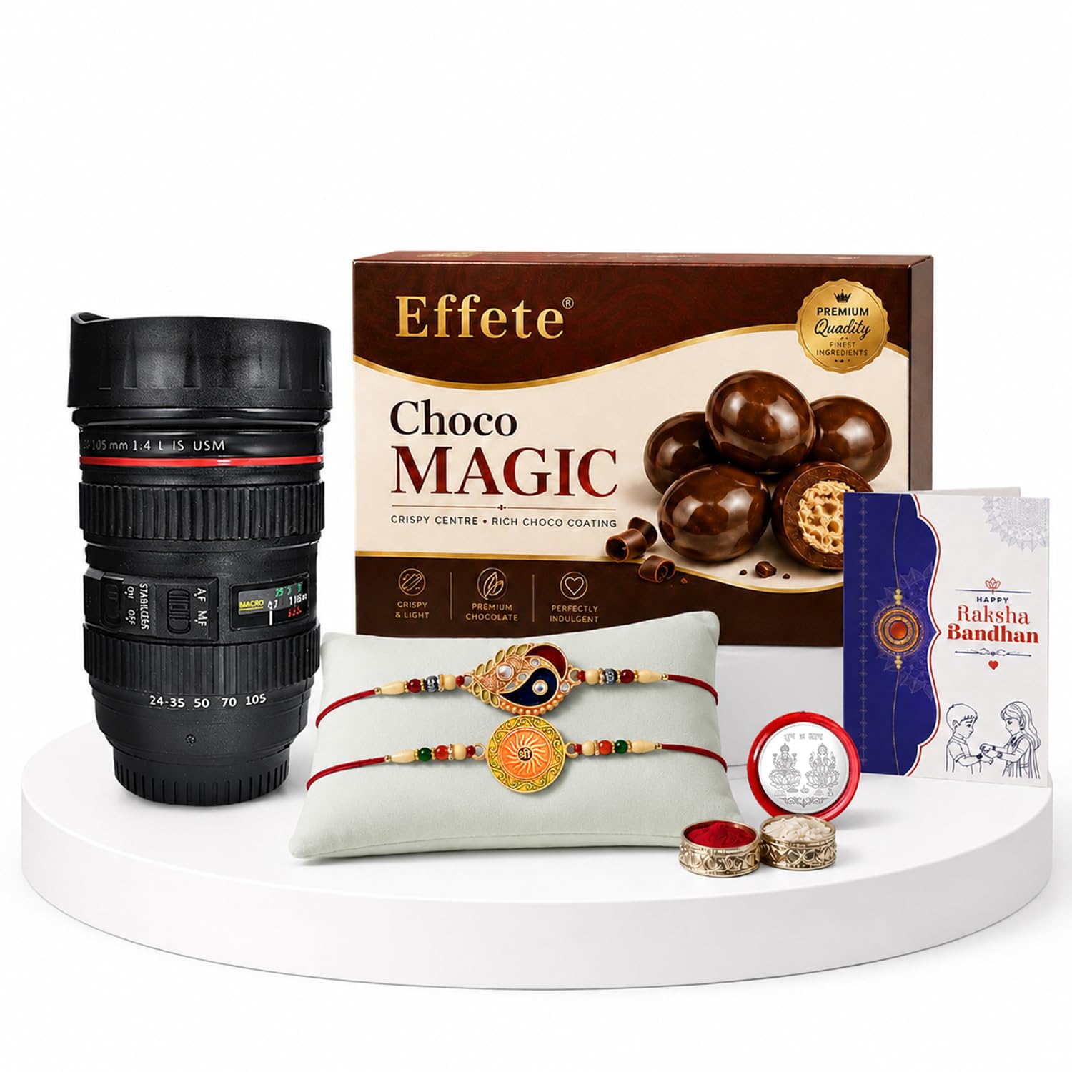 Rakhi for Brother with Chocolate & Coffee Mug - Rakshabandhan Gift Set, Pack of 7