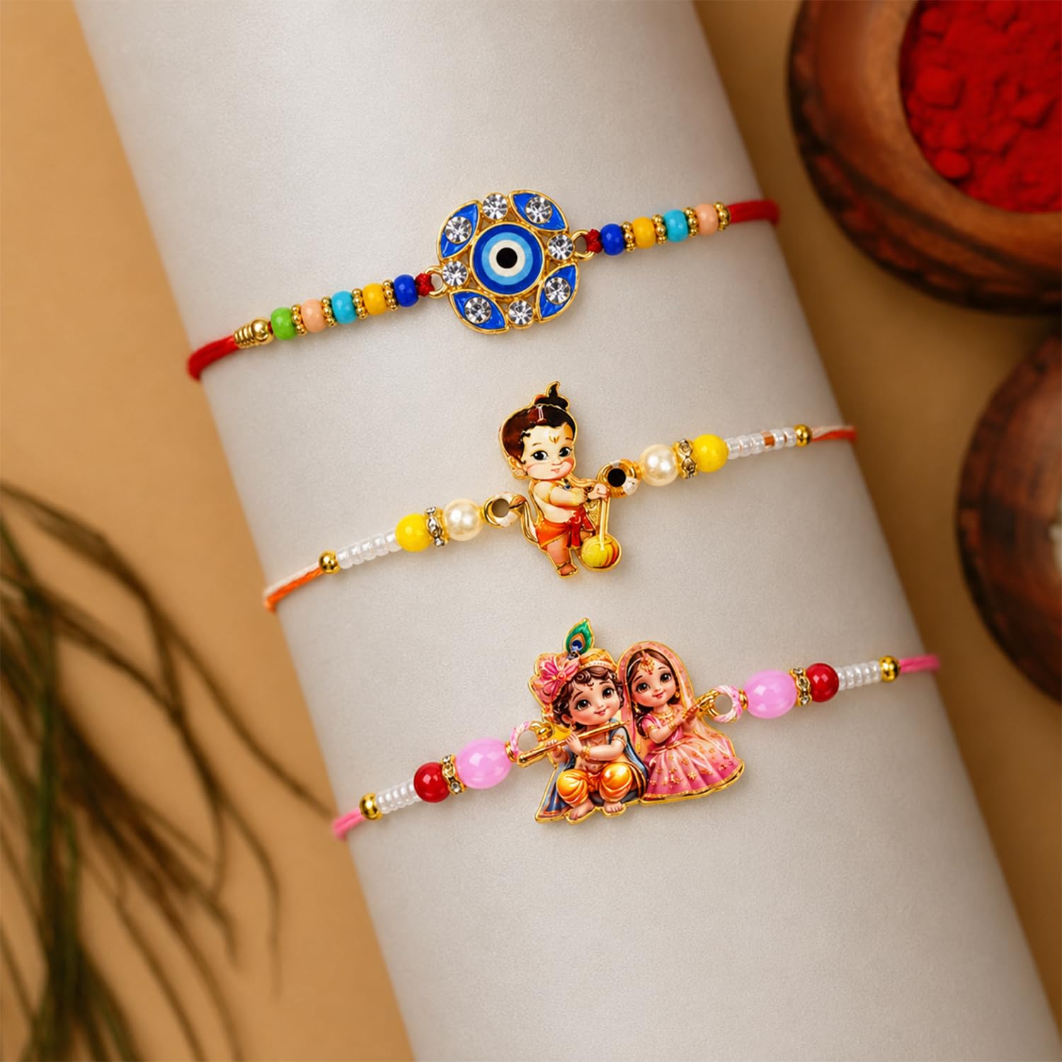 Rakhi for Brother with Chocolate 32gm - Raksha Bandhan Gift Set, Pack of 7