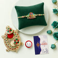 Raksha Bandhan Combo Kundan Rakhi Turtle Pooja Thali Set