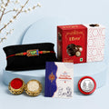 Radha Krishna Rakhi for Brother with Chocolate Magic 32gm, Coin & Card, Pack of 5