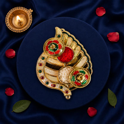 Evil Eye Multicolor Rakhi for Brother & Bhaiya with Leaf Shape Pooja | Pack of 5