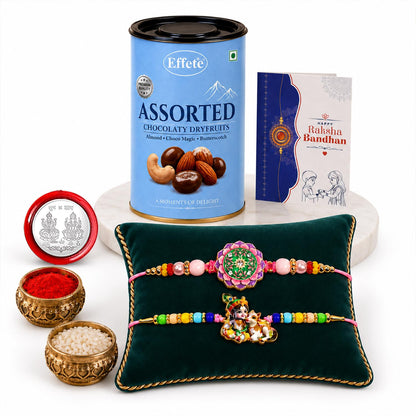 Krishna Rakhi Combo - Raksha Bandhan Gift with Assorted Choco 96gm, Pack of 6 | Rakhi Gift
