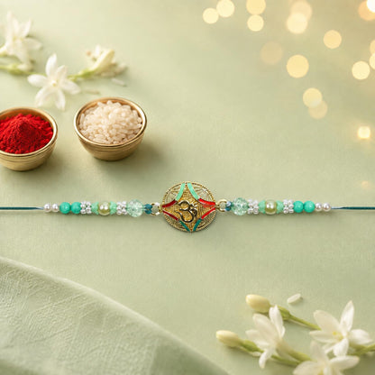 Peacock Rakhi for Brother with Pooja Thali - Raksha Bandhan Gift Set, Pack of 7