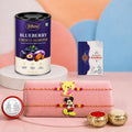 Bear Rakhi for Brother with Blueberry Almond 96gm, Roli Tikka & Card, Pack of 6