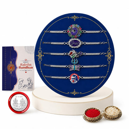 Bird Rakhi for Brother with Roli Tikka, Pooja Coin & Greeting Card, Pack of 8