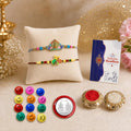 Designer Elegant Multicolor Deity & Peacock Rakhi Combo for Brother | Pack of 6