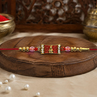 Golden Swastik Rakhi for Brother with Butter Scotch 96gm, Coin & Card, Pack of 6