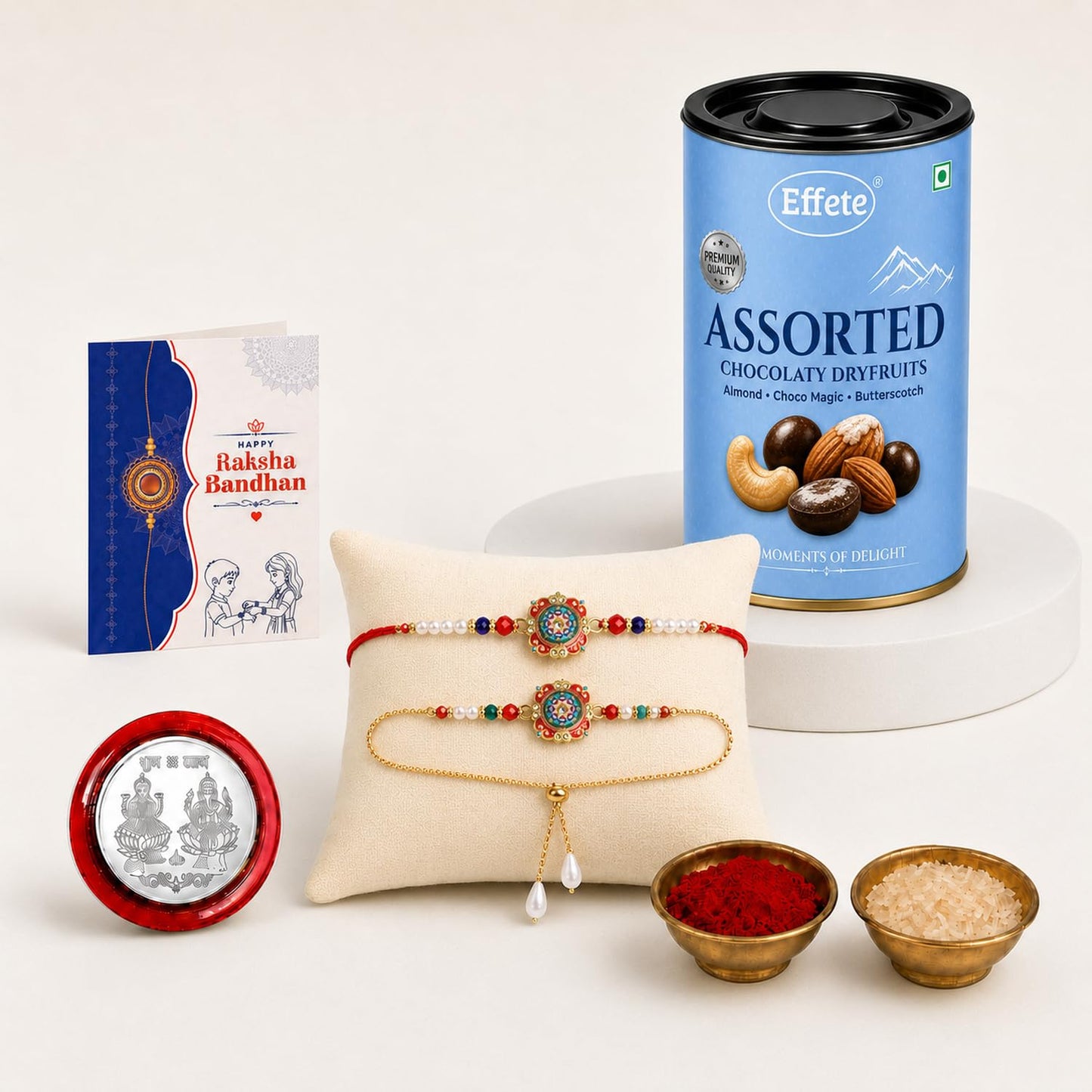 Rakhi for Brother & Bhaiya with Dryfruits 96gm - Raksha Bandhan Gift, Pack of 5