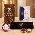 Flower Rakhi for Brother with Choco Cream Biscuit 60gm, Coin & Card, Pack of 5
