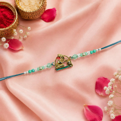Flower Rakhi for Brother with Pooja Thali - Raksha Bandhan Gift Set, Pack of 7