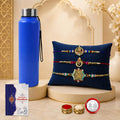 Multicolor Krishna, Golden Feather & Deity Rakhi Combo for Bhai | Pack of 7
