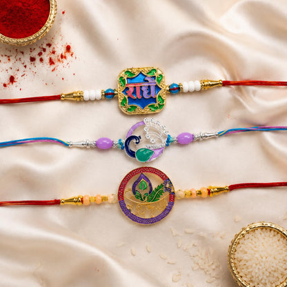 Radhe Rakhi for Brother with Dryfruits 96gm - Raksha Bandhan Gift Set, Pack of 7