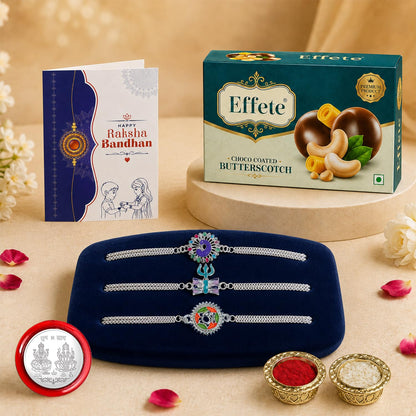 Bird Rakhi for Brother with Butter Scotch 32gm, Roli Tikka & Card | Pack of 7