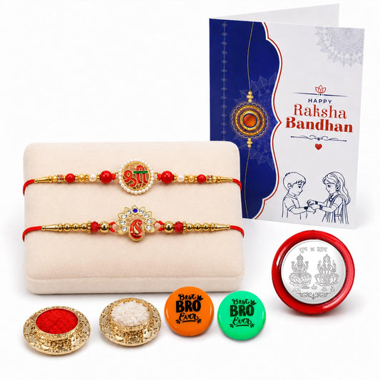 Shree, Peacock Multicolor Rakhi Combo with Multicolour Decorative Magnets 2pcs