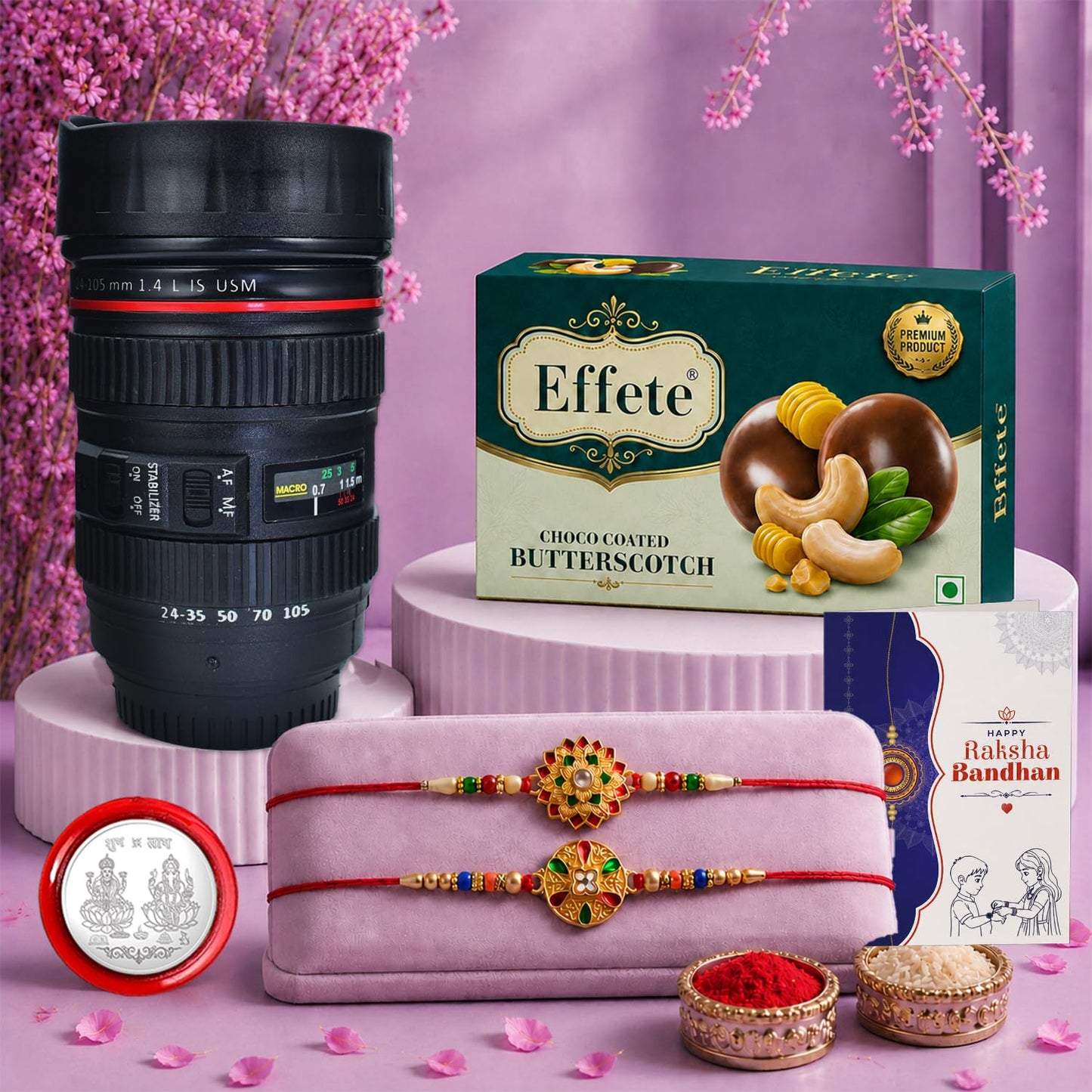 Rakhi for Brother with Chocolate & Coffee Mug - Rakshabandhan Gift Set, Pack of 7