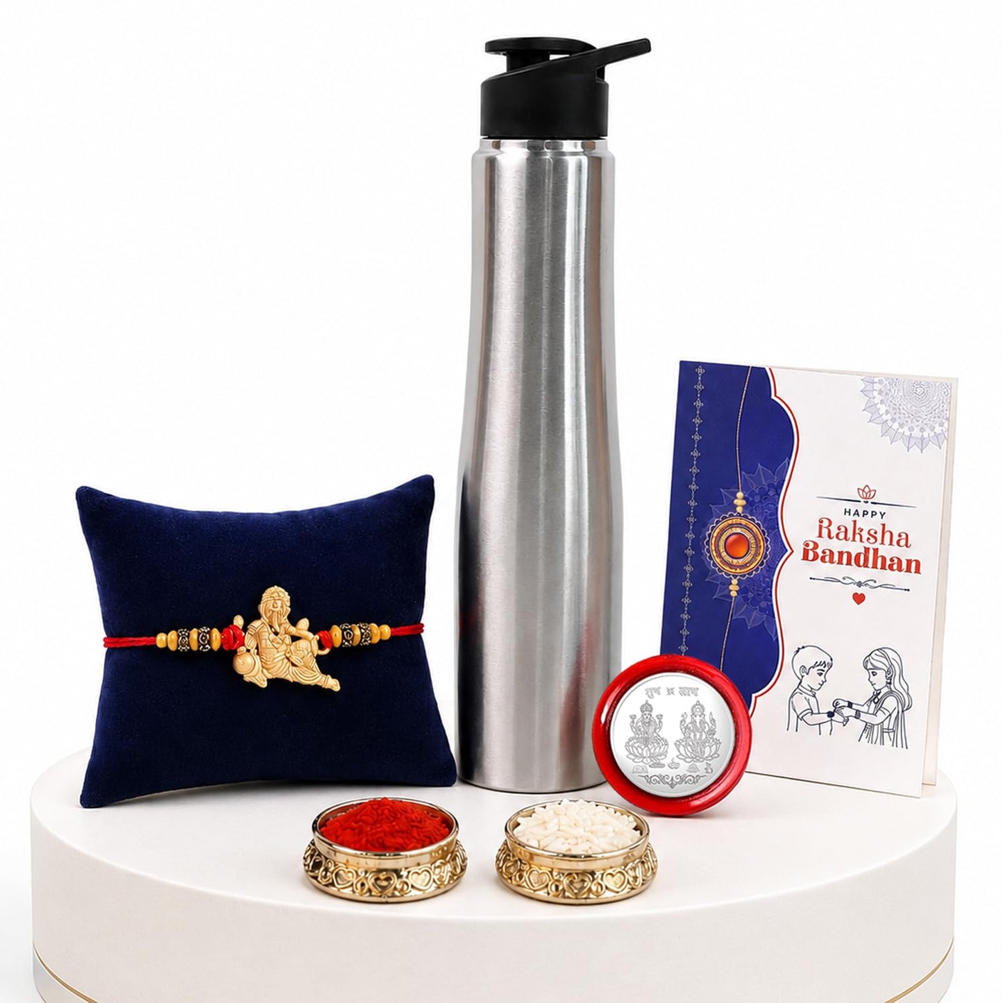 Ganesha Multicolor Rakhi for Brother & Bhaiya with Stainless Steel | Pack of 5