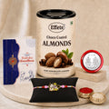 Krishna Rakhi for Brother with Choco Almonds 96gm, Roli Tikka & Card | Pack of 5