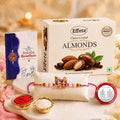 Krishna Radha Rakhi for Brother with Choco Almonds 32gm, Coin & Card, Pack of 5
