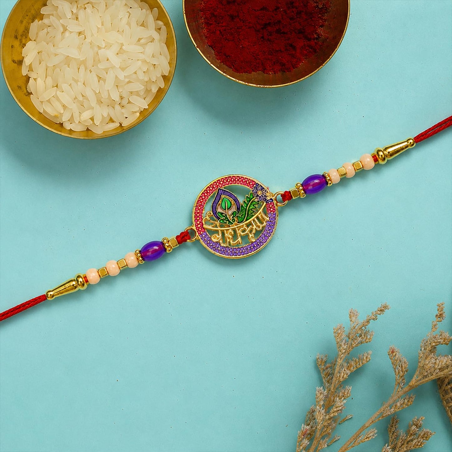 Radha Krishna, Khatu Shyam Multicolor Rakhi for Brother & Bhaiya | Pack of 6