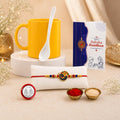 Peacock Rakhi Combo - Raksha Bandhan Gift with Plastic Mug with Spoon, Pack of 5