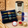 Radhe Krishna Rakhi Combo with Choco Butterscotch, Pack of 7