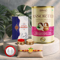 Ganesha Rakhi for Brother with Emperor Chocolate, Roli Tikka & Card, Pack of 5