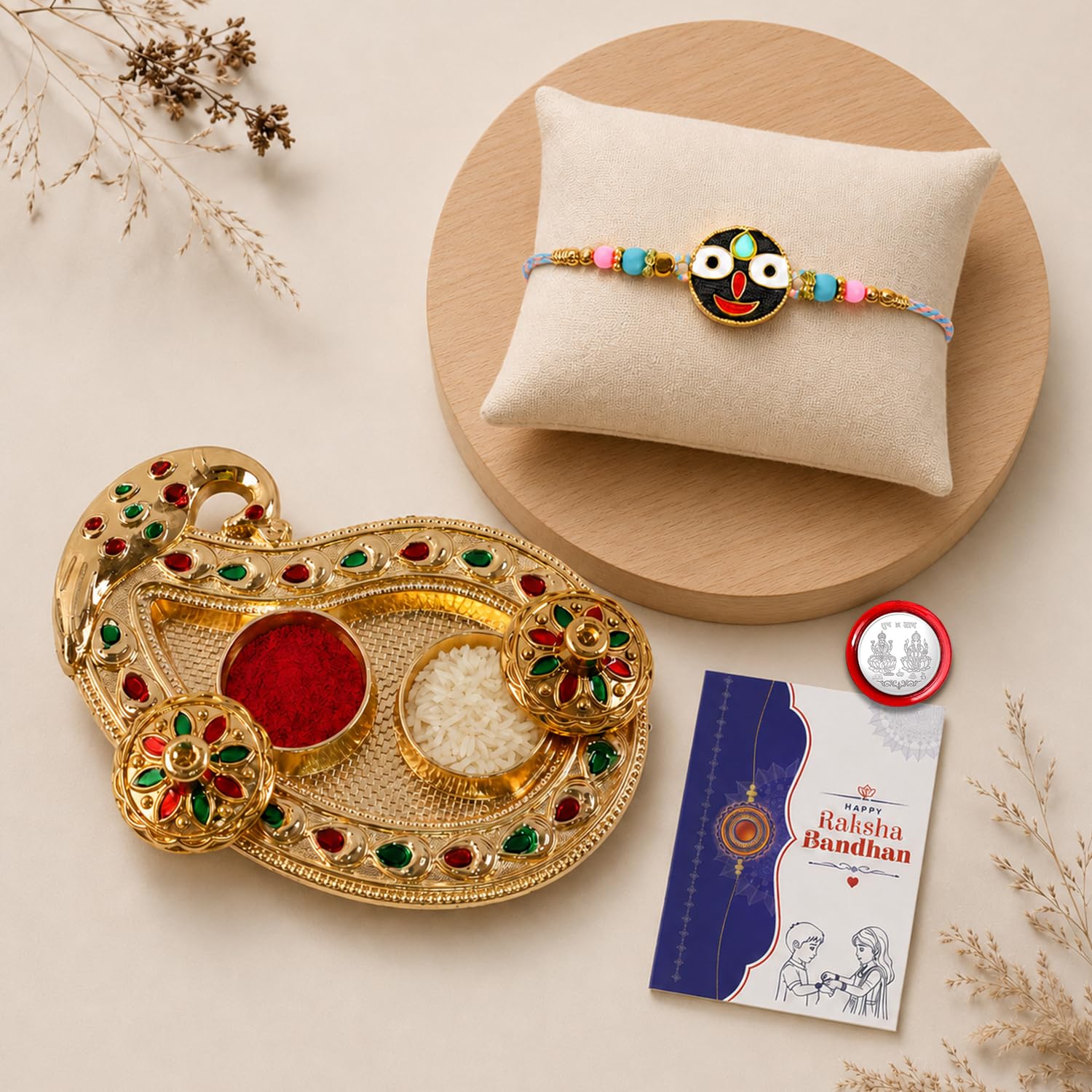 Lord Jagannath Multicolor Rakhi for Brother & Bhaiya with Art Design | Pack of 5