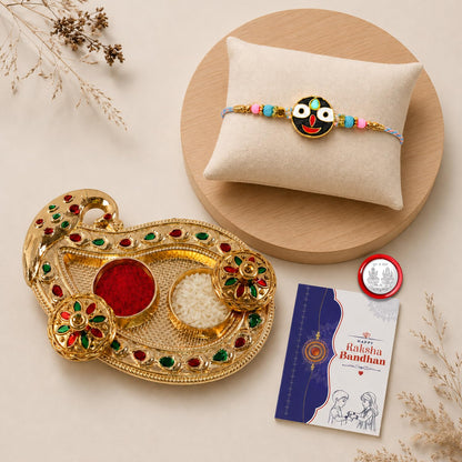 Lord Jagannath Multicolor Rakhi for Brother & Bhaiya with Art Design | Pack of 5