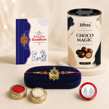 Turtle Rakhi for Brother with Choco Magic 96gm, Coin & Card, Pack of 5 | Trendy