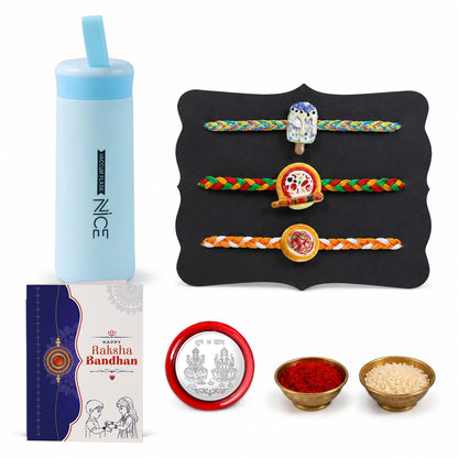 Designer Elegant Multicolor Food Rakhi Combo for Brother Bhaiya Bhai | Pack of 7
