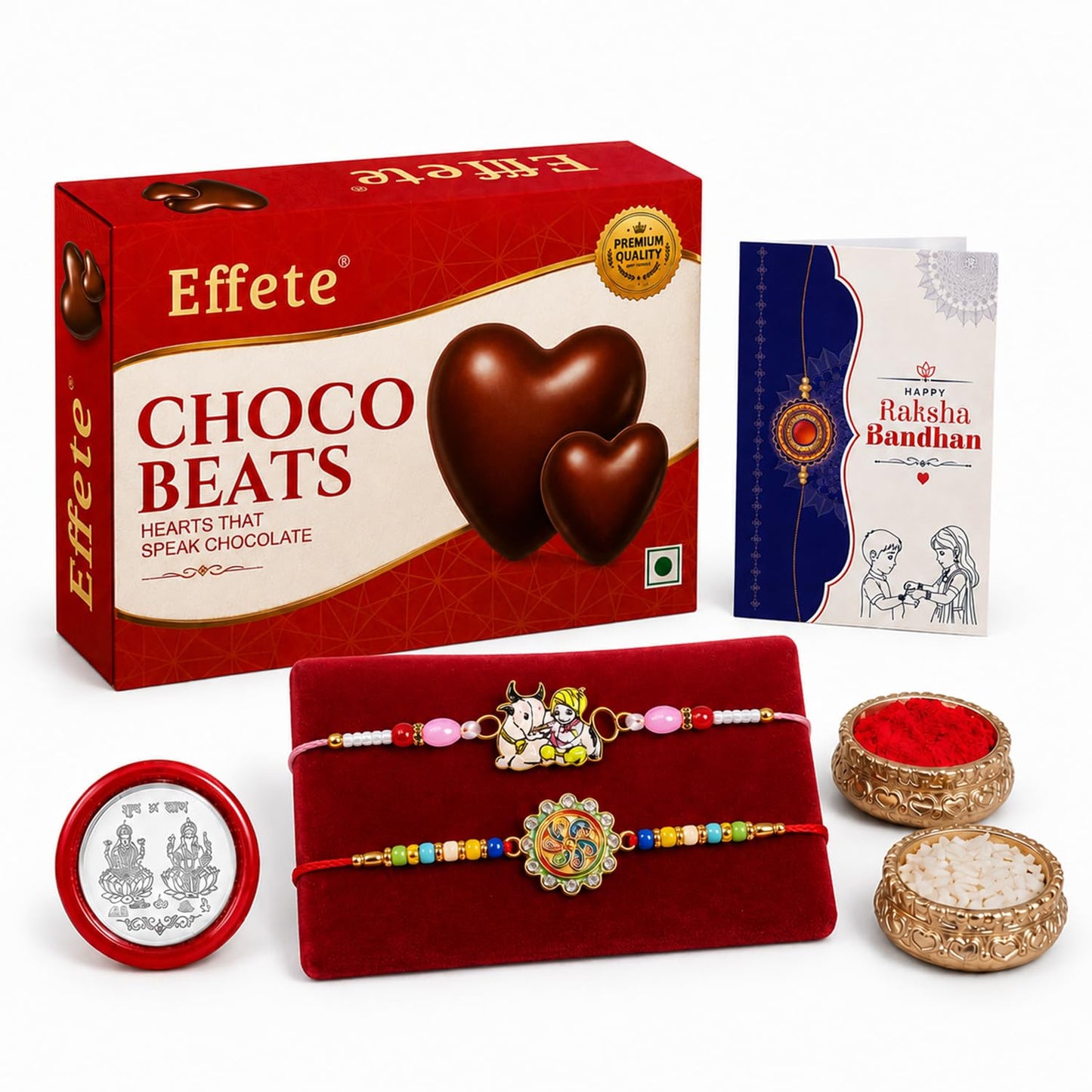Krishna, Spiral Rakhi Combo - Raksha Bandhan Gift with Choco Beats 32gm, Pack of 6