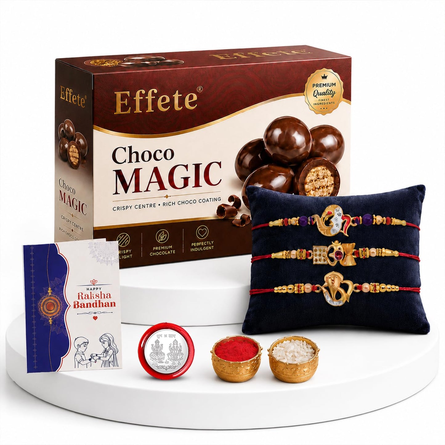 Rakhi for Brother with Chocolate 96gm - Rakshabandhan Gift Set, Pack of 7