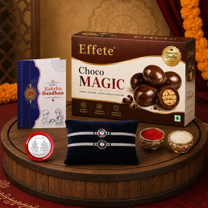 Flower Rakhi for Brother with Chocolate 96gm - Raksha Bandhan Gift Set, Pack of 6