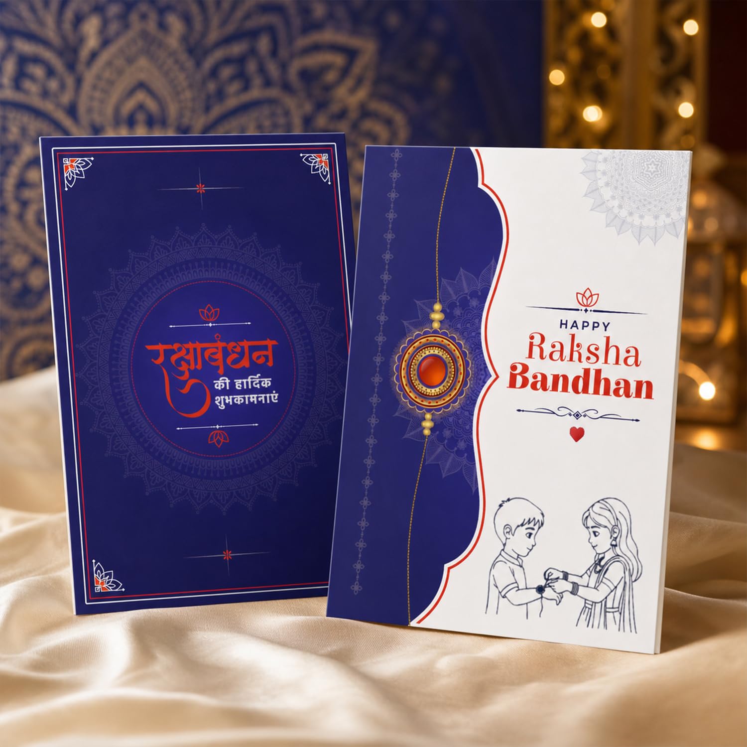 Complete Rakhi Combo gift set including 5 rakhis, chocolates, and greeting card.