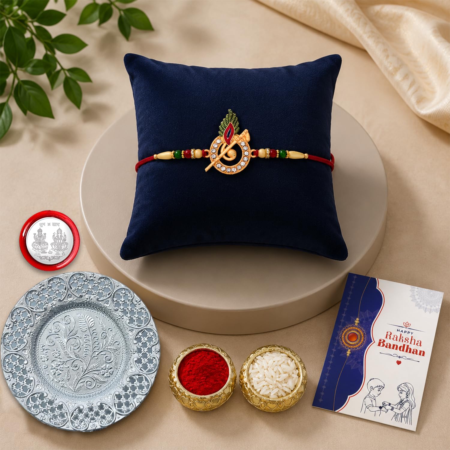 Ethnic Multicolor Feather Rakhi Combo for Brother Bhaiya Bhai | Pack of 5