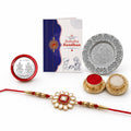 Flower Multicolor Rakhi for Brother & Bhaiya with Pooja Thali | Pack of 5